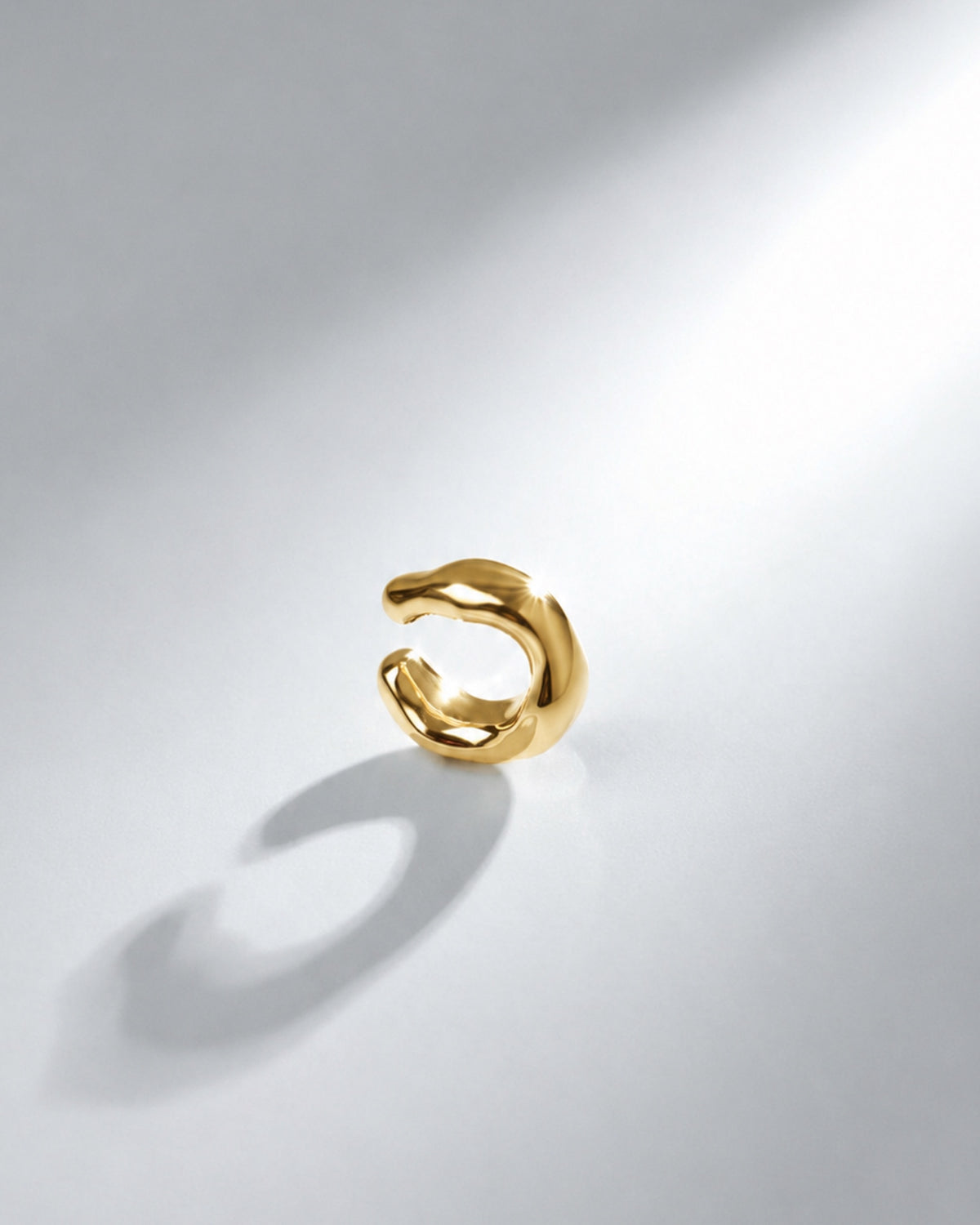 24K gold plated sculptural sterling silver FLUID Base ear cuff