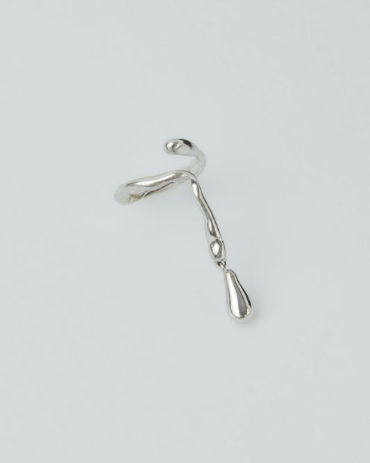 sterling silver nail ring with drop detail minimal product photo