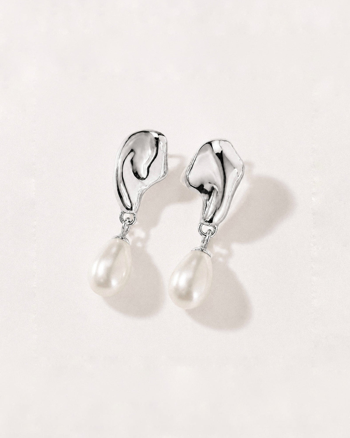 DEW Sculptural Pearl Drop Earrings