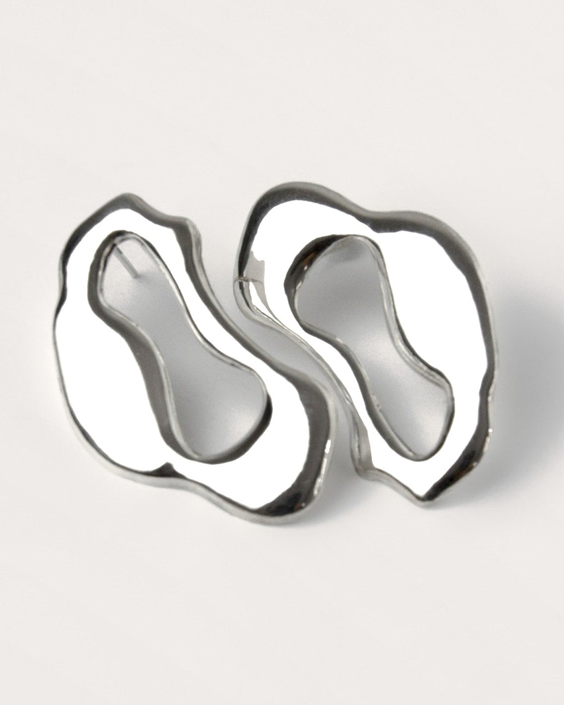 Sculptural Silver Statement Earrings – Ripple Form