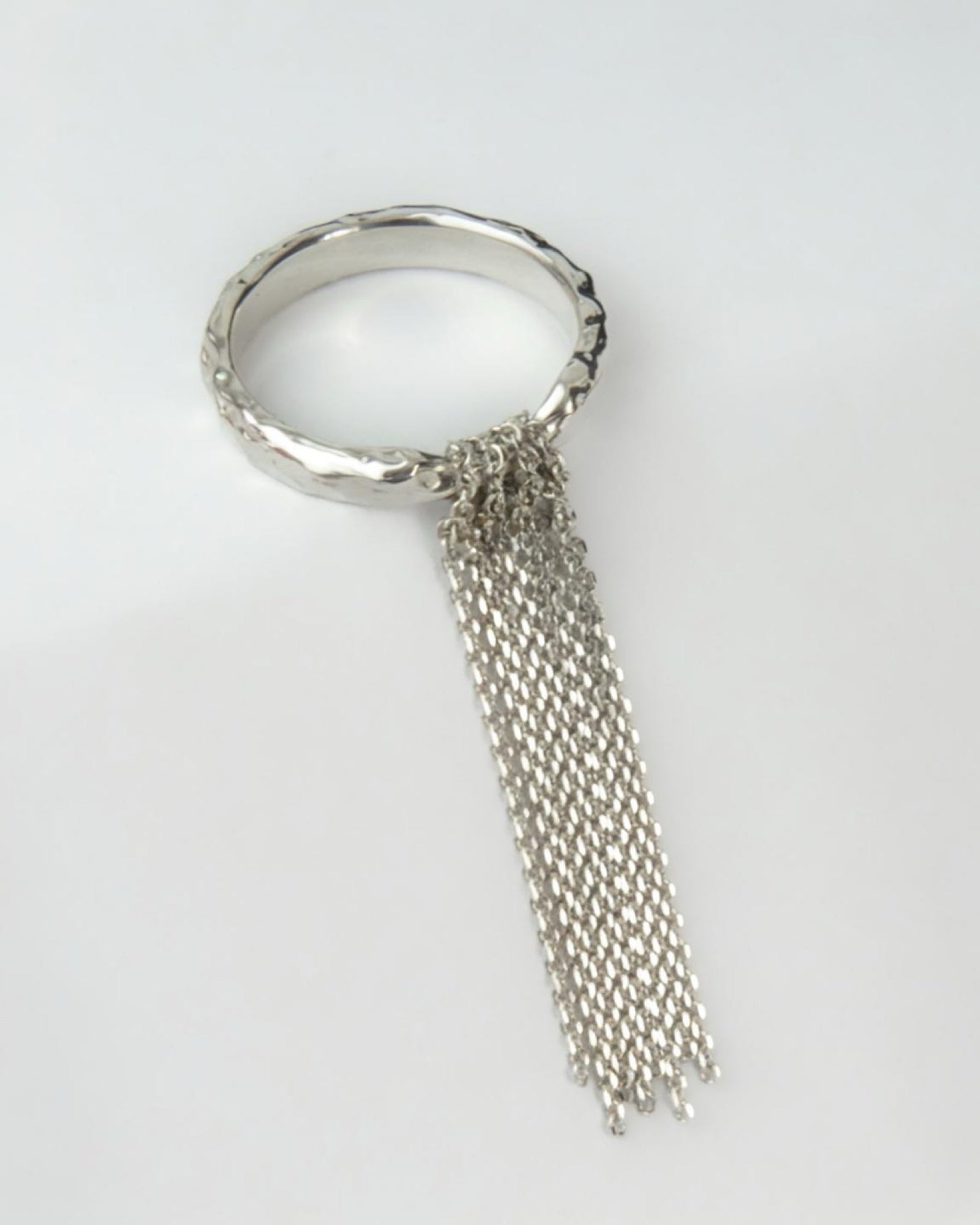 Sterling Silver Chain Ring – Motion Statement Ring with Fringe – Anna ...