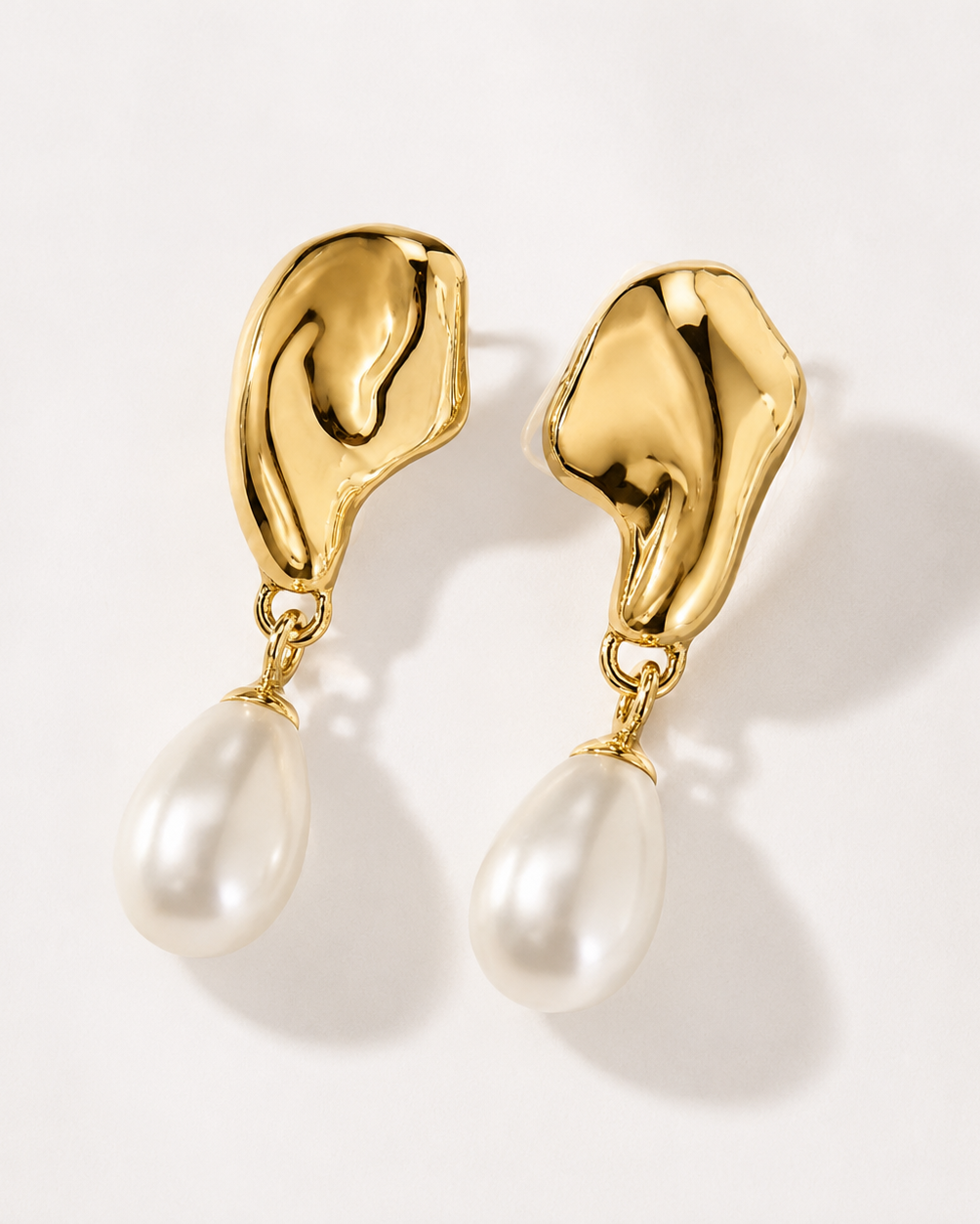 DEW Sculptural Pearl Drop Earrings