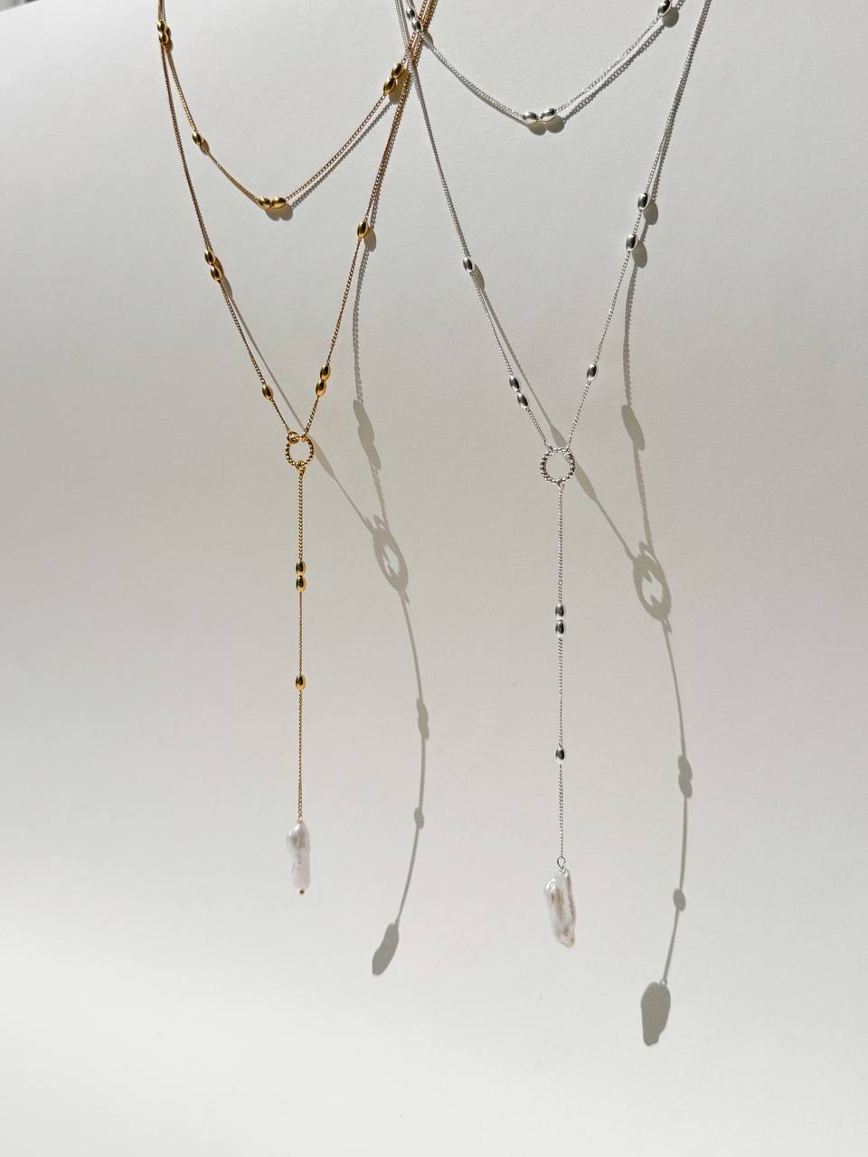 Olive sterling silver choker featuring elongated olive-shaped beads