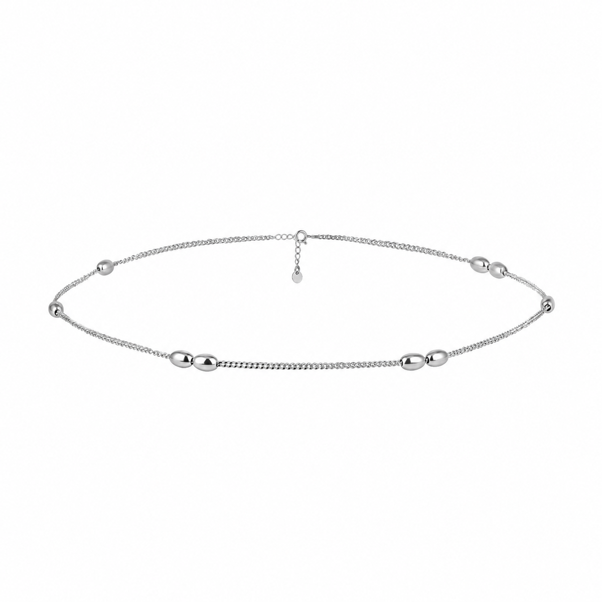 Olive choker in rhodium-plated sterling silver